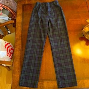 Green plaid pants
